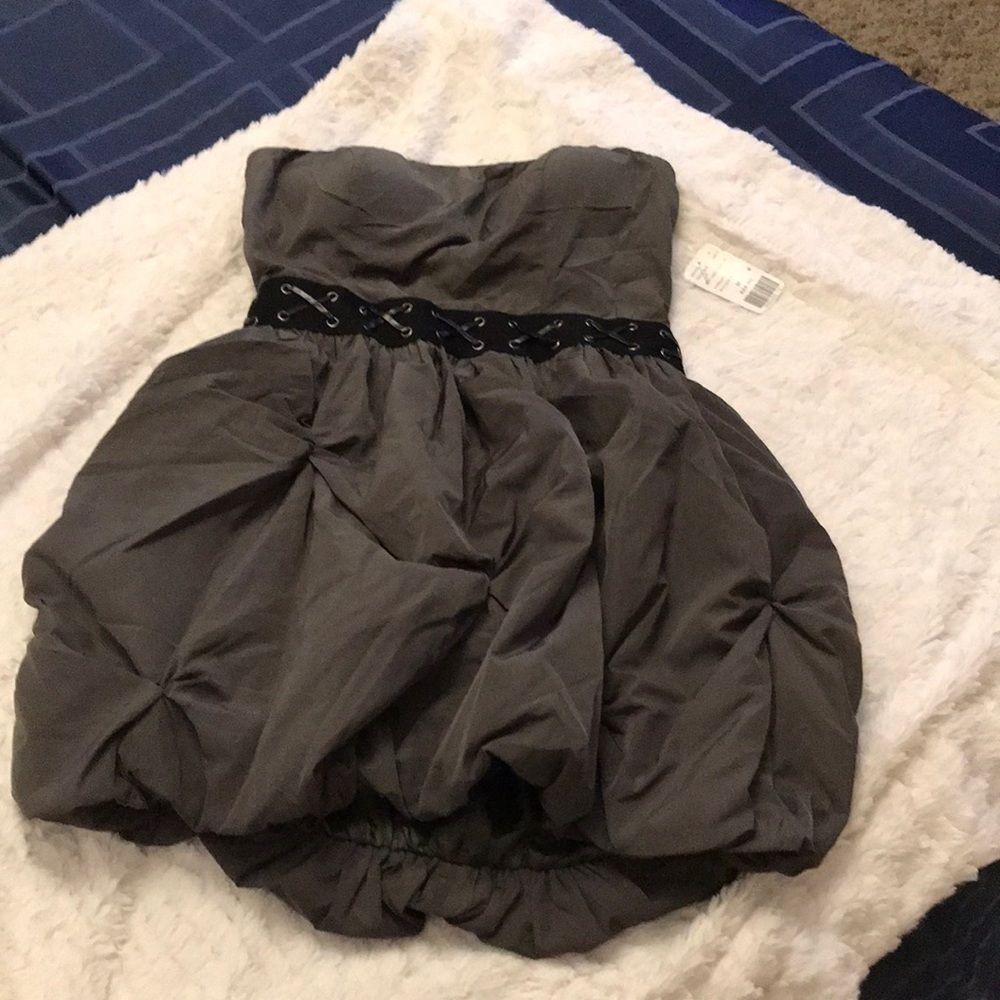 Cute army green dress with black belt detail